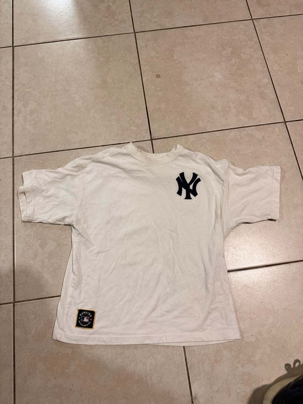 New York Yankees White Logo T-Shirt Size 11/12